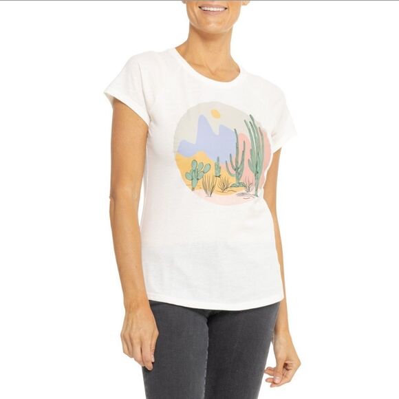 BearPaw M-L-XL Crewneck Desertscape Graphic Front Cotton Blend Short Sleeve Tee - Picture 1 of 13